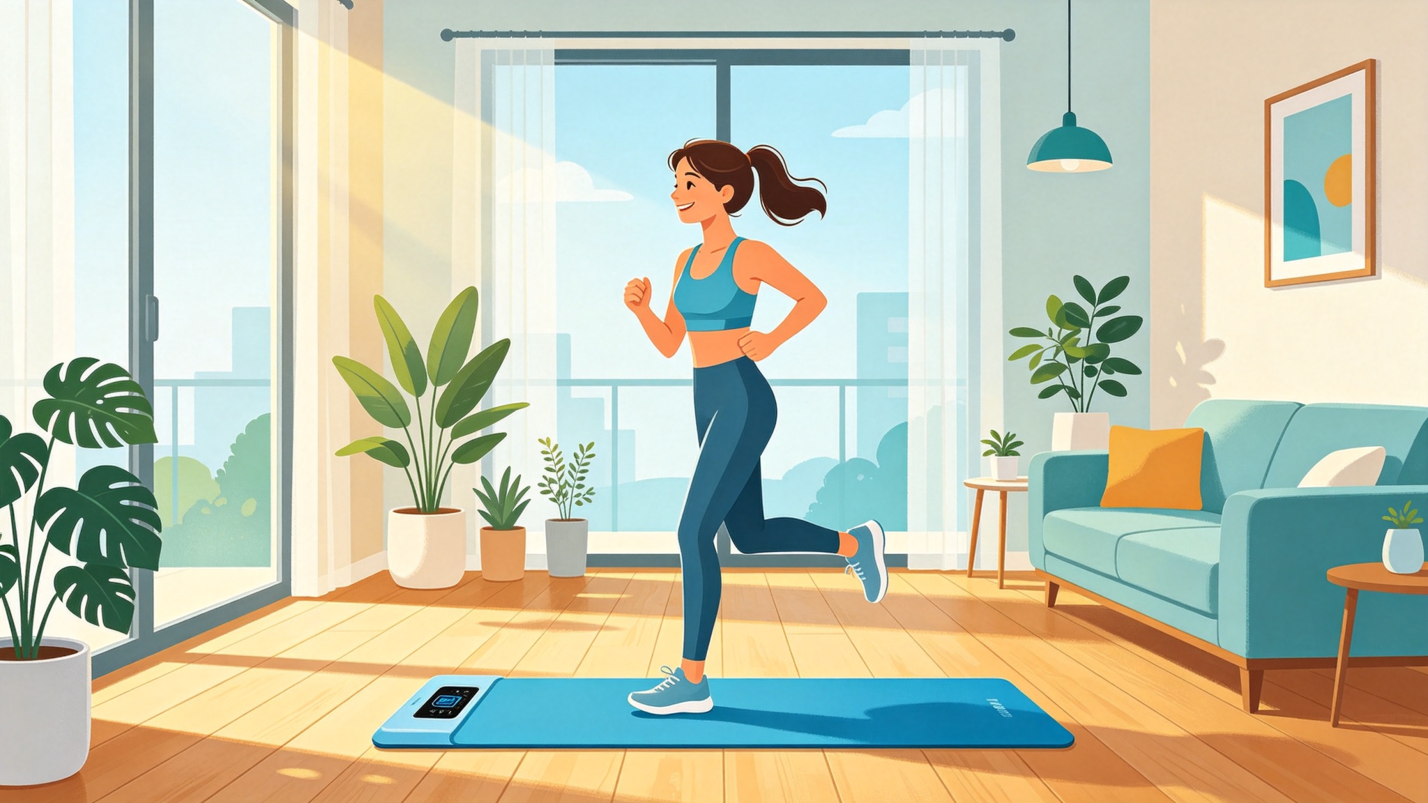 slow jogging at home
